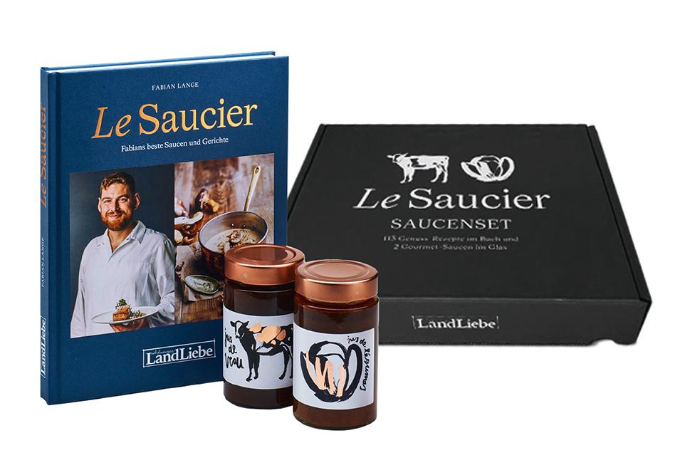 Buch / Set: «Le Saucier» und zwei Gourmet-Saucen Geschenk-Set: «Le Saucier» und 2 Gourmet-Saucen